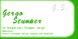 gergo stumper business card